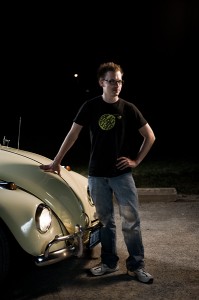 mike_kubes_kubes_media_design Mike with his yellow 1967 VW Convertible Beetle-Bug